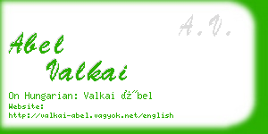 abel valkai business card